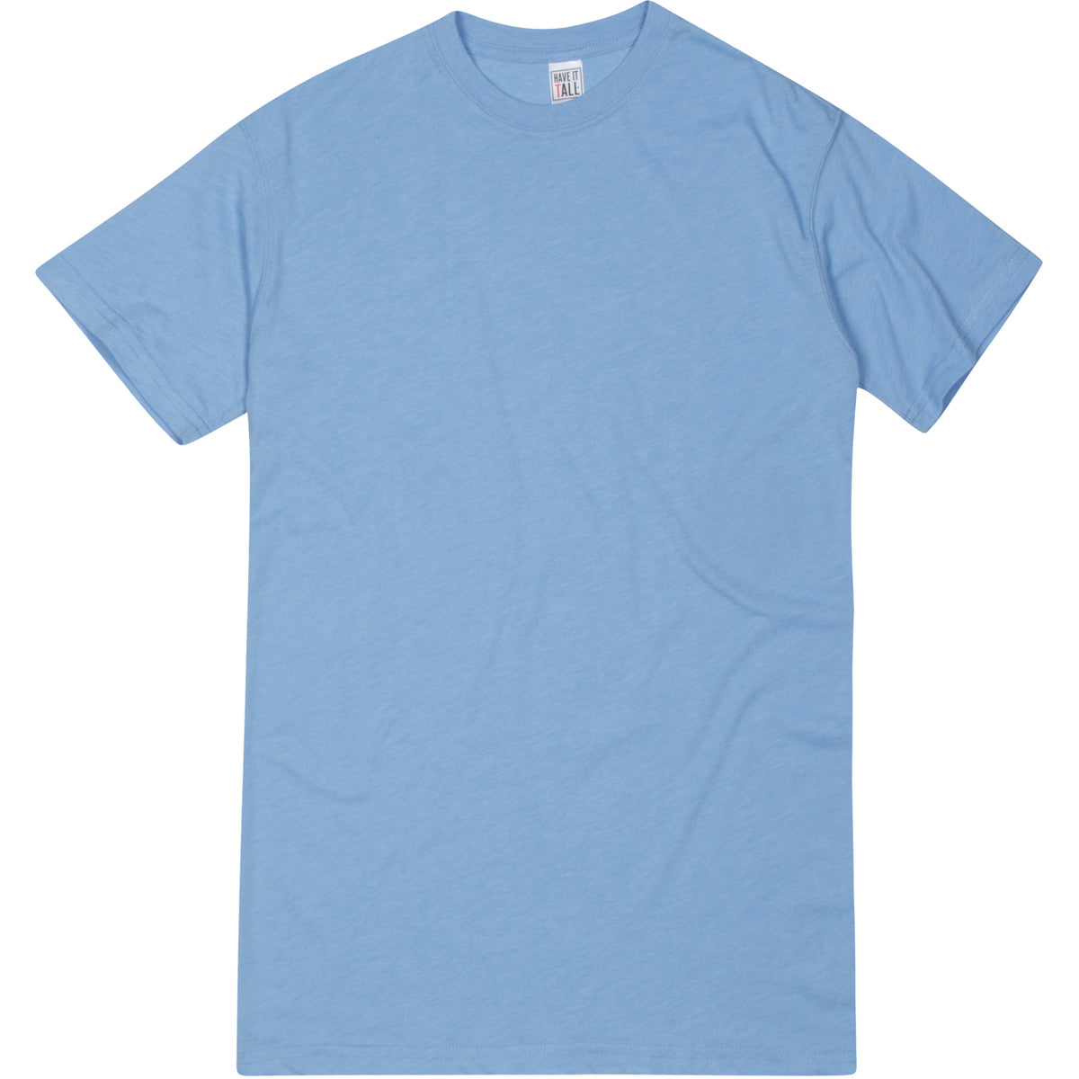 Have It Tall brand Soft Blend Fitted Athletic Blue Tall T-Shirt  for Men with Luxurious Soft Blend Fabric  on a white background