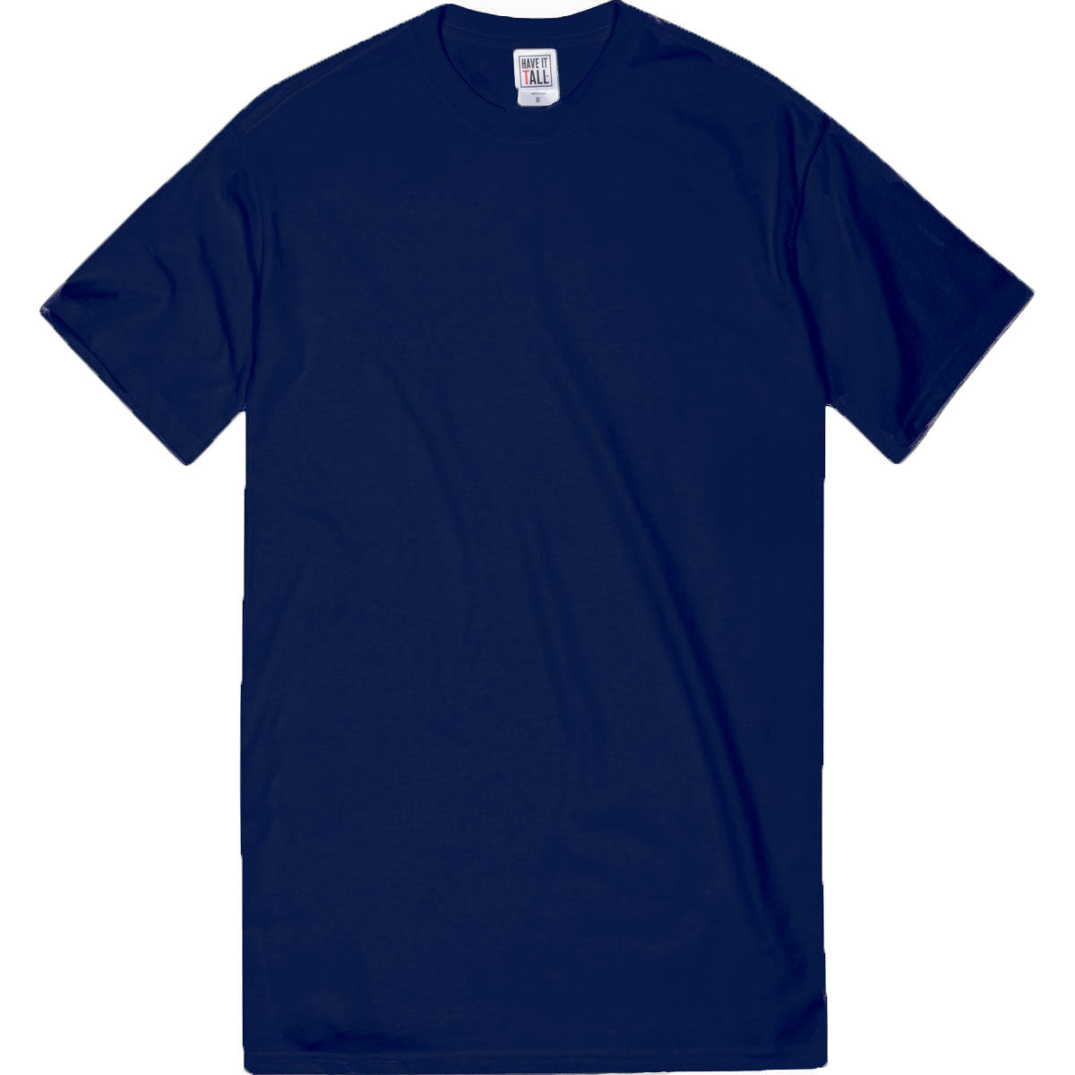 Have It Tall brand Soft Blend Fitted Navy Tall T-Shirt  for Men with Luxurious Soft Blend Fabric  on a white background
