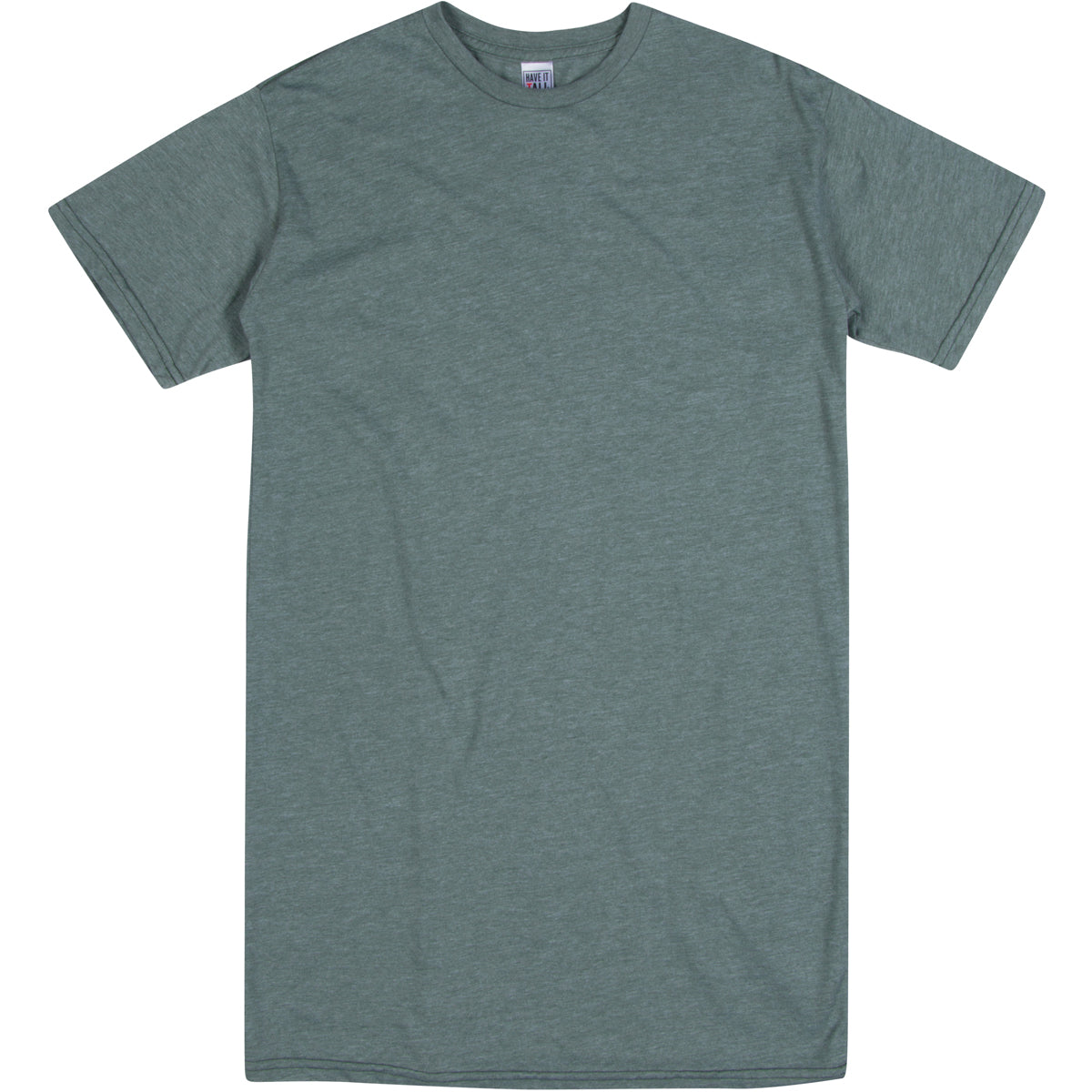 Have It Tall extra long soft blend heather t shirt luxury tall shrink resistant tee shirt against a white background