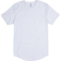 Have It Tall Curved bottom hem t shirt in color White soft tee against a white background