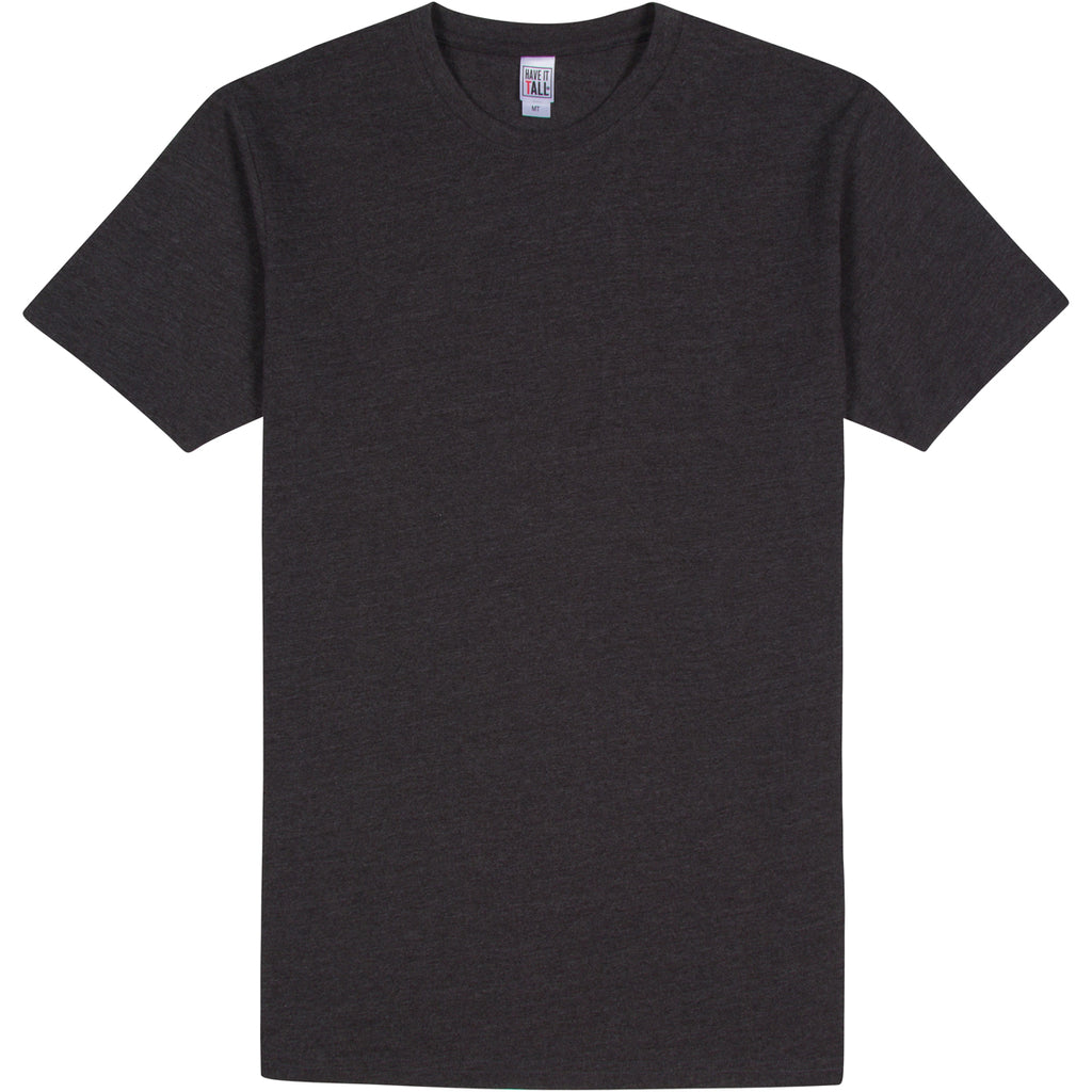 Have It Tall dark heather T shirt premium blend slim fit soft breathable shrink resistant tee shirt against a white background