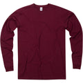 Have It Tall Long sleeve Tee cotton and spandex 4 way stretch comfortable T shirt in color Maroon against a white background