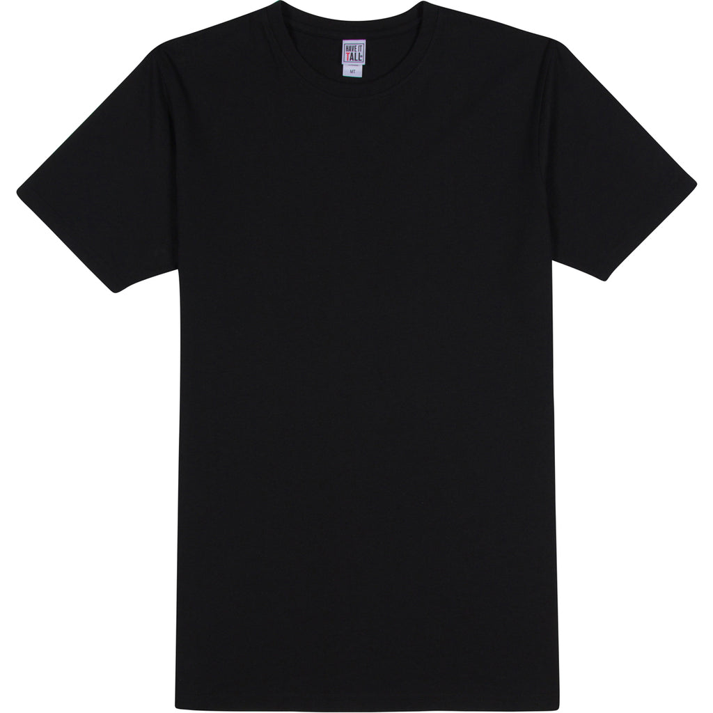 Have It Tall black T shirt premium blend slim fit soft breathable shrink resistant tee shirt against a white background