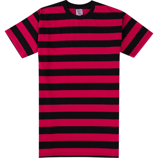 Have It Tall comfortable quality T shirt in color Red with Black stripes against a white background