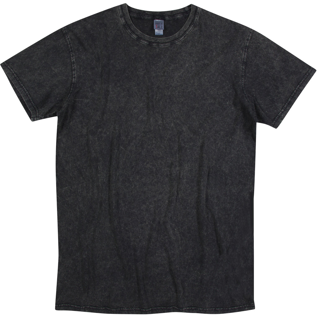 Have It Tall black vintage stone washed T shirt drier and washer safe Tee against a white background