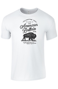 White Tee shirt with text that reads "Yellowstone Park. The house of the American buffalo." against a white background